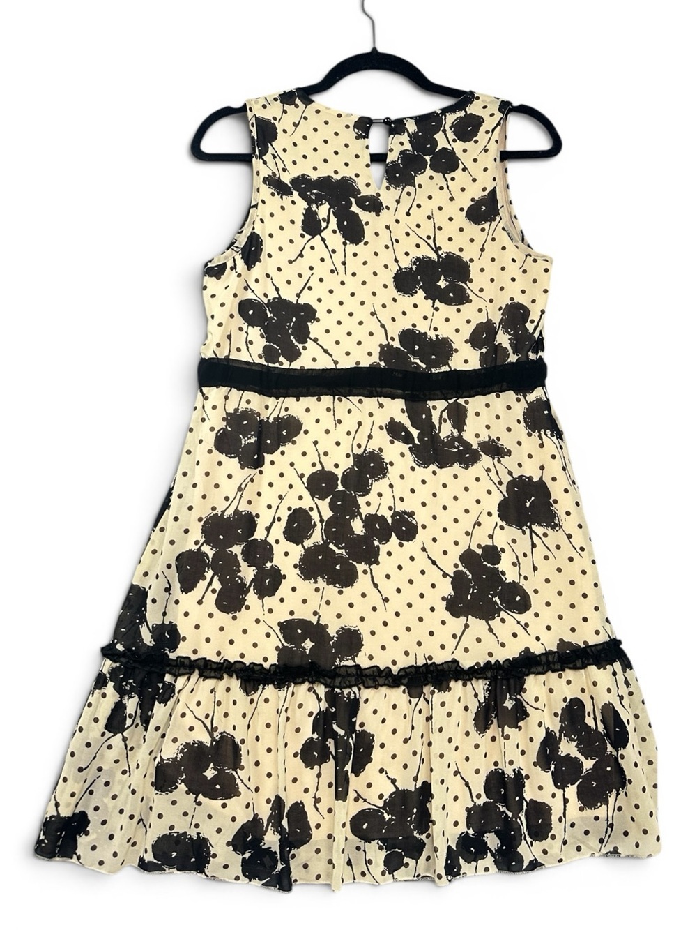 Ya Los Angeles Polka Dot Floral Mini Dress Small Babydoll Soft Girl Tie Waist - Picture 3 of 14
